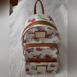 Loungefly disney princess floral  backpack and wallet